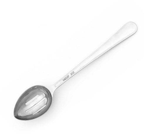 2 oz. (1/4 Cup) Portion Control Slotted Spoon, Stainless Steel, Dishwasher Safe Serving Utensils by GET, BSRIM-24...