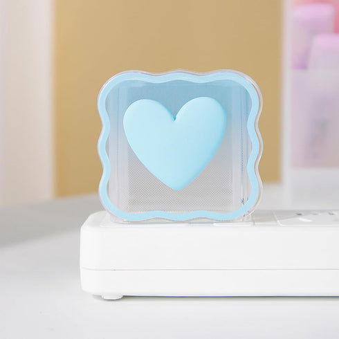Waves Blue Heart Shape DIY 18W 20W Data Cable USB Charger Protector Line Earphone Wire Saver Charger Protector Compatible with iPhone XR/7/8/11/12...