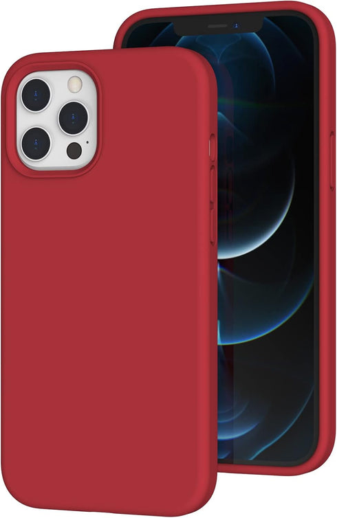K TOMOTO Liquid Silicone Case Compatible with iPhone 12 Pro Max 6.7 Inch, Full Body Protection Gel Rubber Cover with Microfiber Lining, Shockproof...