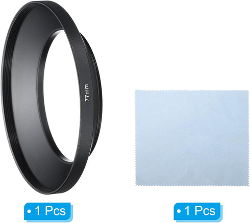 PATIKIL 77mm Lens Hood, Wide Angle Matte Surface Anti-reflective Inside Hood with Cleaning Cloth for Camera Lens, Black for Nikon, for Fujifilm, f...