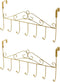 eywlwaar Gold Over The Door Hooks 7 Hanger Rack Heavy Decorative Metal Rack for Home Use Hats Coats Key Bag Clothes Scarfs Hooks (Golden)...