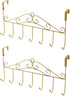 eywlwaar Gold Over The Door Hooks 7 Hanger Rack Heavy Decorative Metal Rack for Home Use Hats Coats Key Bag Clothes Scarfs Hooks (Golden)...