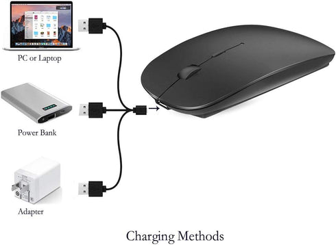 KLO Rechargeable Bluetooth Mouse for MacBook/MacBook air/Pro/iPad, Wireless Mouse for Laptop/Notebook/pc/iPad/Chromebook (Black)...