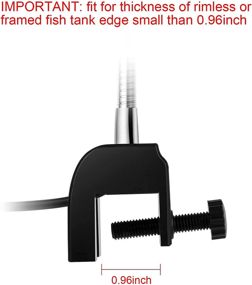Aquarium Lights for Fish Tank Clip on LED Fish Tank Light for 5-10 Gallon Fish Light for Tanks with White and Blue LEDs 7W...