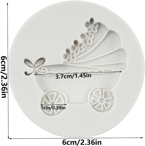 Baby Stroller Chocolate Silicone Molds Baby Shower Cake Decorating Fondant Molds For Cupcake Topper Chocolate Candy Sugar Craft Gum Paste Polymer ...