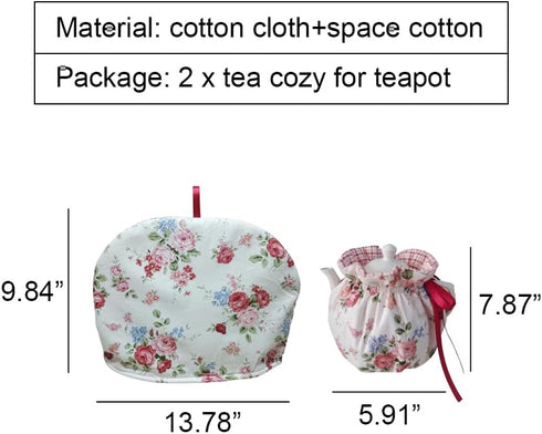 OLizee® 2pcs Insulated Tea Cozy for Teapot Tea Kettle Warmer Cover Teapot Cozy Cover Teapot Dust Cover Teapot Cozy Kettle Cover for Home Kitchen D...