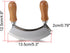 4.9 Inch Mezzaluna Knife - Sharp Double Blade Chopping Knife Pizza Cutter Rocker Knife Mezzaluna Salad Chopper Mincing Knife Stainless Steel Fruit...