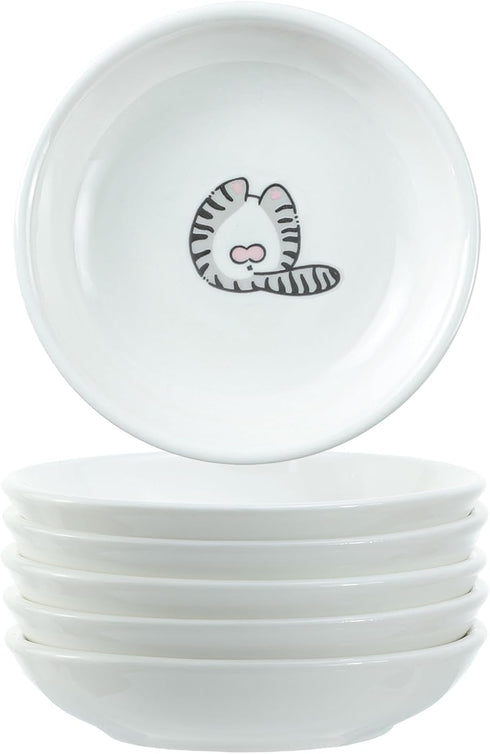 Cute Cat Butts Ceramic Sauce Dishes, Funny Cartoon Cat Seasoning Dishes, Sushi Soy Dipping Bowls, Appetizer Plates, Serving Dishes for Kitchen Hom...