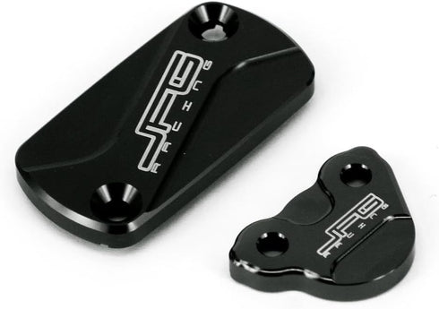 Motorcycle Front And Rear Brake Fluid Reservoir Cover CNC Cap Set For CR125R/250R, CRF150R/250R/250F/250X/450R/450 Dirt Bike, BLACK...