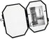 Isaac Jacobs 3.5x5 Vintage Style Octagon Brass & Glass, Metal Floating Picture Frame with Locket Closure (Vertical), Tabletop Display, (Fits up to...