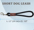 Short Dog Leash, 12 Inch Rope Traffic Handle Leash, 1/2" Strong Nylon Dog Tab Training Leash for Medium/Large/Ex-Large Dogs Outdoor Walking Black...