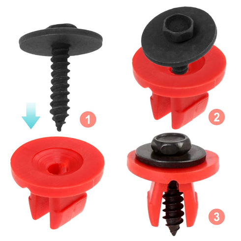 Mtsooning 20 Sets Bottom Shield Fastener, Engine Undertray Cover Clip, Screws Bolt Nut Kit Compatible with Ford C Max S Max...
