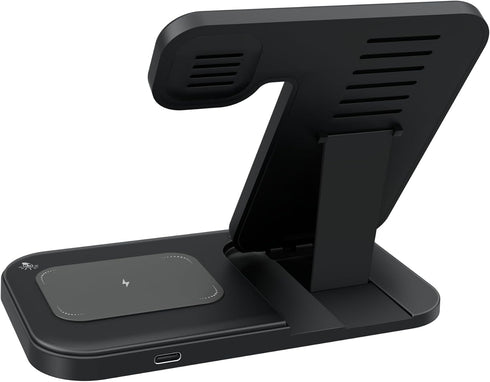 MMOBIEL Wireless Charging Station Compatible with iPhone, Apple Watch and AirPods - 3-in-1 Wireless Charger Stand - 15W - Premium Fast Charger - W...