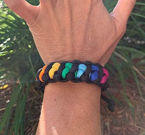 Infinity Collection - Rainbow LGBT Pride Braided Friendship String Bracelet for Gay & Lesbian LGBTQ Wristband Adjustable, Rainbow Bracelets for Wo...