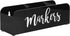 MyGift Whiteboard Marker Holder, Black Acrylic Wall Mounted or Tabletop Dry Erase Marker/Eraser/Cleaner Caddy with Cursive MARKERS Label...