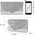 Queena Womens Shiny Glitter Evening Clutch Envelope Handbag Chain Purse for Wedding Party Prom Gift for Mom Wife Girlfriend...