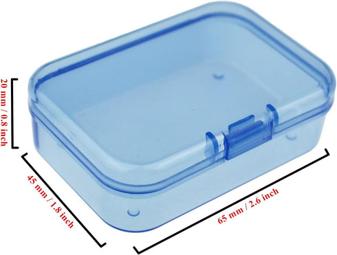 Goodma 30 Pieces Mini Rectangular Plastic Boxes Empty Storage Organizer Containers with Hinged Lids for Small Items and Other Craft Projects (Blue...