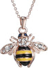Elegent Crystal Yellow Little Bee Colored Glaze Drip Honey Bee Little Bumblebee Pendant Necklace...
