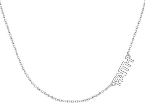 925 Sterling Silver Inspirational Infinity Love of God Faith Hope Love Jewelry Unique Faith Over Fear Cross Heart Charm Choker Necklace Religious ...