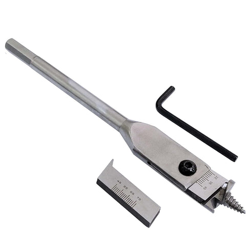 22-77mm Adjustable Spade Bit Expansive Flat Woodworking Boring Drill Bit Blades Cutters Set...