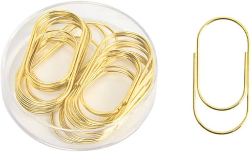 Gold Paper Clips, 20pcs 50mm 1.97" Jumbo Fat Wide Paper Clips Non-Skid Smooth Finish Steel Wire Medium Office Supply Accessories...
