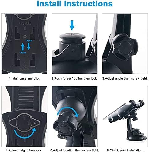 Car Tablet iPad Holder Mount, Suction Cup Tablet Holder Stand for Car Windshield Dash Desk Kitchen Wall Compatible with iPad mini Air Samsung Gala...