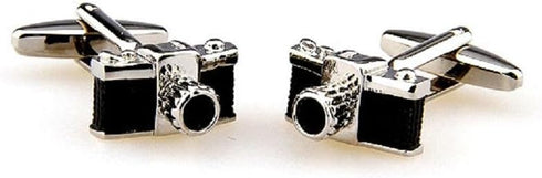Camera SLR Pair of Cufflinks in a Presentation Gift Box & Polishing Cloth...