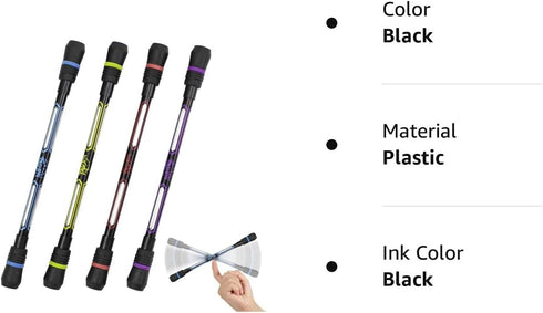 XIANNV 4 Pcs Spinning Cool Pens Stationery Set for Girls Boys Kids Teens Student Gift, Black Ink, ?0.5 mm?...