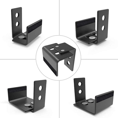 SKYSEN 2 Pack Barn Door Bottom Floor Guide, with Extend Bracket- Wall Mounted- Adjustable bracket- Flush Bottom- Matte Black (711-2)...