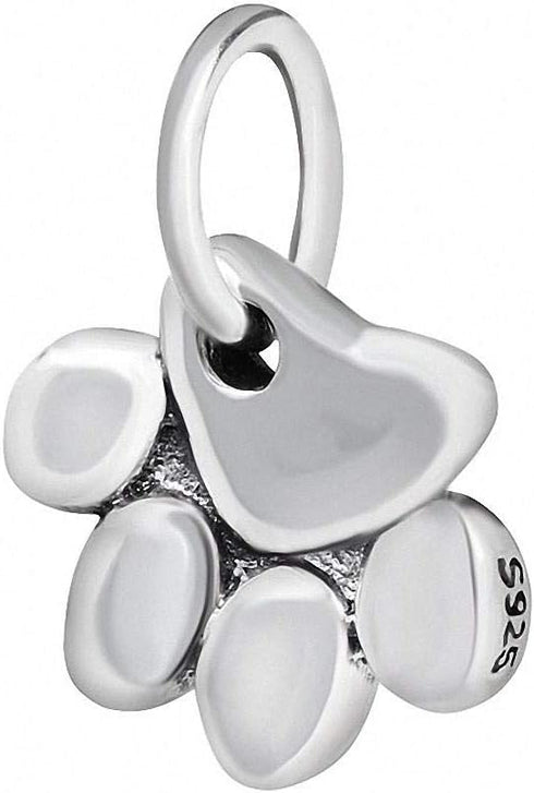 Paw Print Animal Charms 925 Sterling Silver Dangle Large Hole Beads for Pandora European Bracelet...