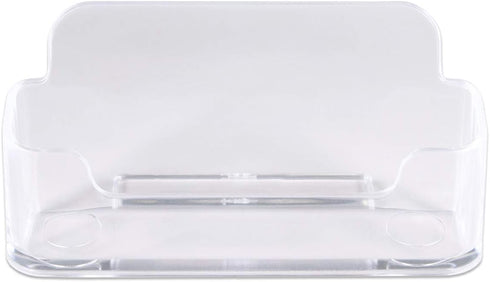 Beauticom Round Style Business Card Holder Organizer Stand Display for Offices, Receptionist, Salons, and Businesses (Clear, 1 Piece)...