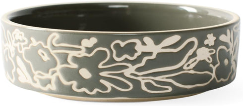Fringe Studio Messy Flower Small Stoneware Pet Bowl, PetShop Collection (478103)...