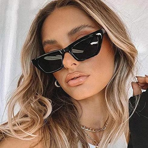 BOJOD Square Cat Eye Sunglasses For Women Fashion Vintage Trendy Cateye Sunglasses For women Black...