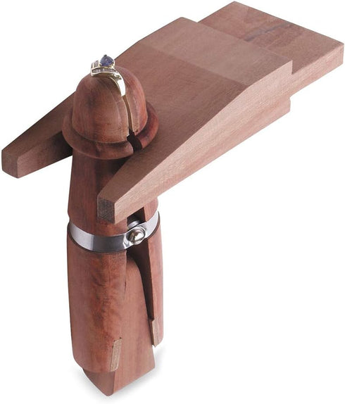 Wooden Mahogany Ring Clamp with Bench Pin Jewelry Making Repair Tool...