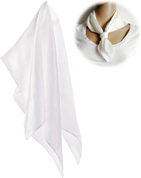100% Pure Silk Pocket Squares for Men, 14" Solid Color Suit Mens Handkerchiefs, Elegant Premium White Silk Pocket Square for Any Gentleman Wedding...