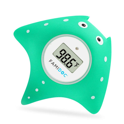 Baby Bath and Room Thermometer - Famidoc FDTH-V0-22 New Upgraded Sensor Technology for Baby Health Bath Tub Thermometer Floating Toy (Blue)...
