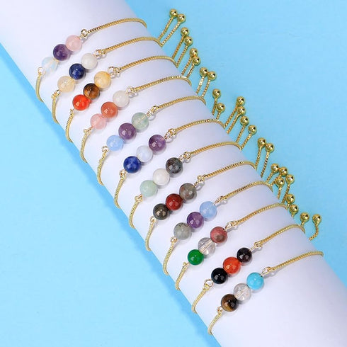 Fuqimanman2020 Zodiac Bead Bracelets Natural Stone Healing Gemstone Crystal Beaded Bracelets Horoscope Stretch Adjustable for Men, Women, Teens...