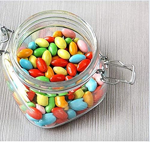 Encheng 16 oz Glass Jars With Airtight Lids And Leak Proof Rubber Gasket,Wide Mouth Mason Jars With Hinged Lids For Kitchen,Glass Storage Containe...