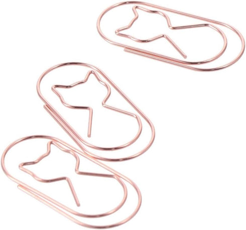 20PCS Rose Gold Cute Cat Paper Clips, Funny Large Binder File Clips Page Holder Bookmarks, for Home Office...