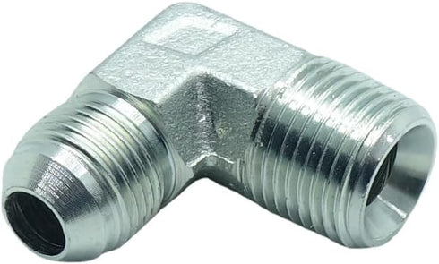 1 Piece 1/2" Male JIC (3/4"-16 Tpi) x 1/2" Male NPT Hydraulic Fitting 37° Flare to 90° Elbow Pipe Adapter...