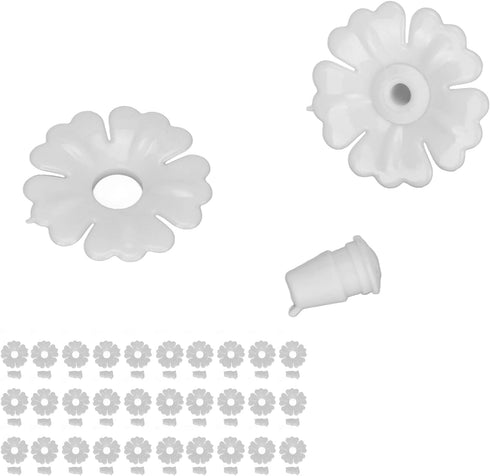 30Pcs Hummingbird Feeder Flowers Hanging Bird Feeding Ports Replacement Parts Garden Supplies(White)...