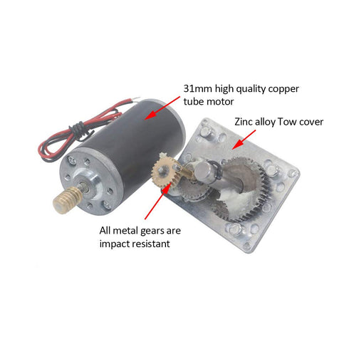 FTVOGUE 24V 10rpm Worm Gear Motor Speed Reduce Electric Motor Reversible Gear Motor for DIY Robot Rotating Table Door Lock Curtain Machine...