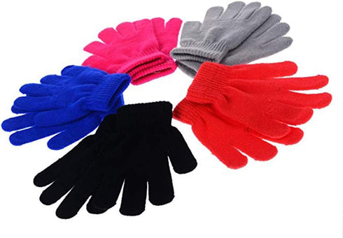 5Pairs of Kids Gloves Boys Winter Gloves Stretchy 5 Fingers Full Fingers Gloves Knitted Magic Gloves Suit (5Pair Mixed)...