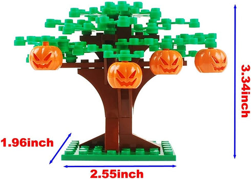 Tree Building Blocks Plant Sencery Accessories Set Building Bricks Kit DIY Building Set Compatible All Major Brands (Small Tree with Pumpkin)...