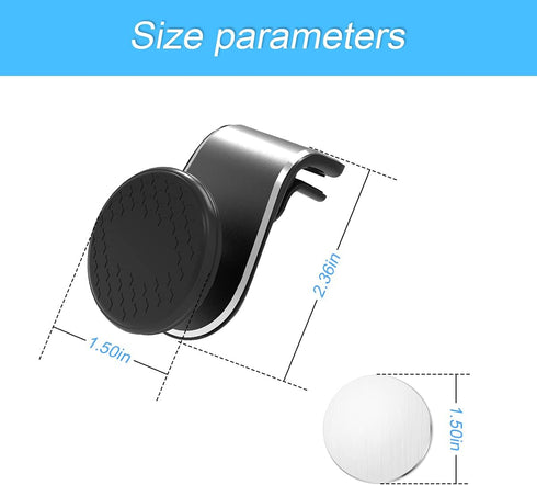 Magnetic Phone Mount for Car, 360°Adjustable Universal Cell Phone Holder for Car Air Vent Mount Fits 3-7 inch Mobile Phone and More Devices (Black...