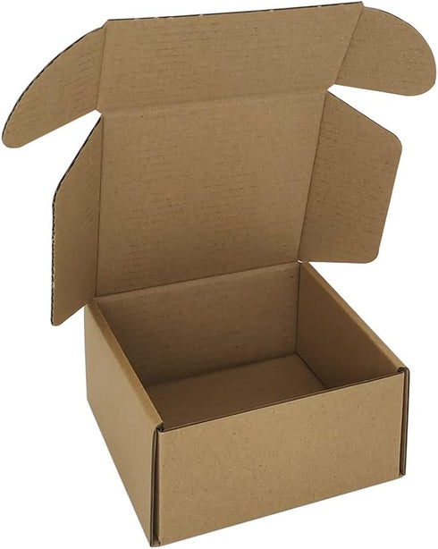 50 Pack 4x4x2'' Small Shipping Boxes, Corrugated Cardboard Mailers for Business, Kraft (CM442K)...