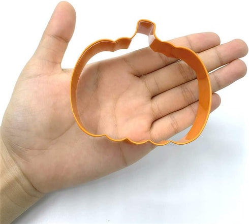 LILIAO 3.4" Pumpkin Cookie Cutter Thanksgiving, Orange Color Coated Stainless Steel...