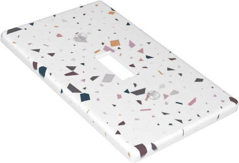 Terrazzo Single Toggle Light Switch Plate Decorative Electrical Wall Plates, 1 Gang Light Switch Cover Plate 2.75" X 4.5" For Kitchen Bedroom Home...
