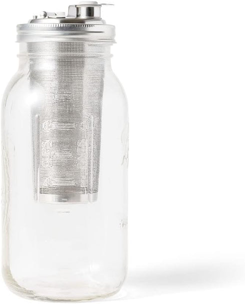 Jarware Cold Brew Coffee Maker and Tea Infuser Lid For Wide Mouth Mason Jars,Black...