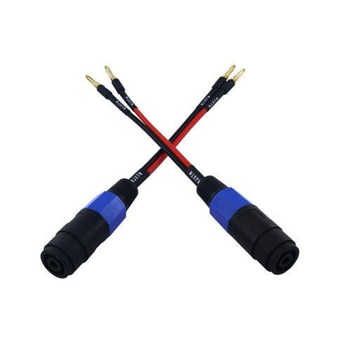 Banana Plugs to speakon Speaker Adapter Cablespeakon to Banana Plug Cable 12awg 6in/2 Pack...